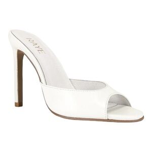 NEW RAYE Calyx Stiletto Heel Slip On Leather Mule White Size 8